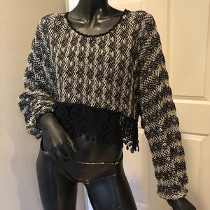 Free People New Romantics Crochet Lace Crop Top
